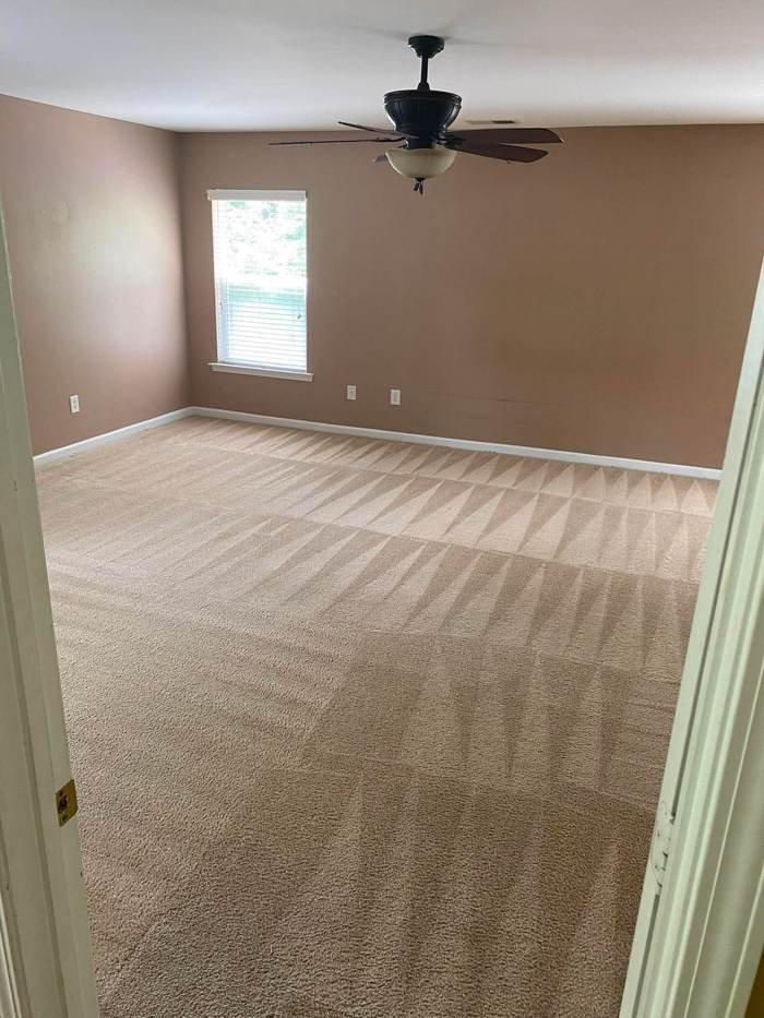 Bedroom carpet after hot water extraction carpet cleaning in Medford, OR